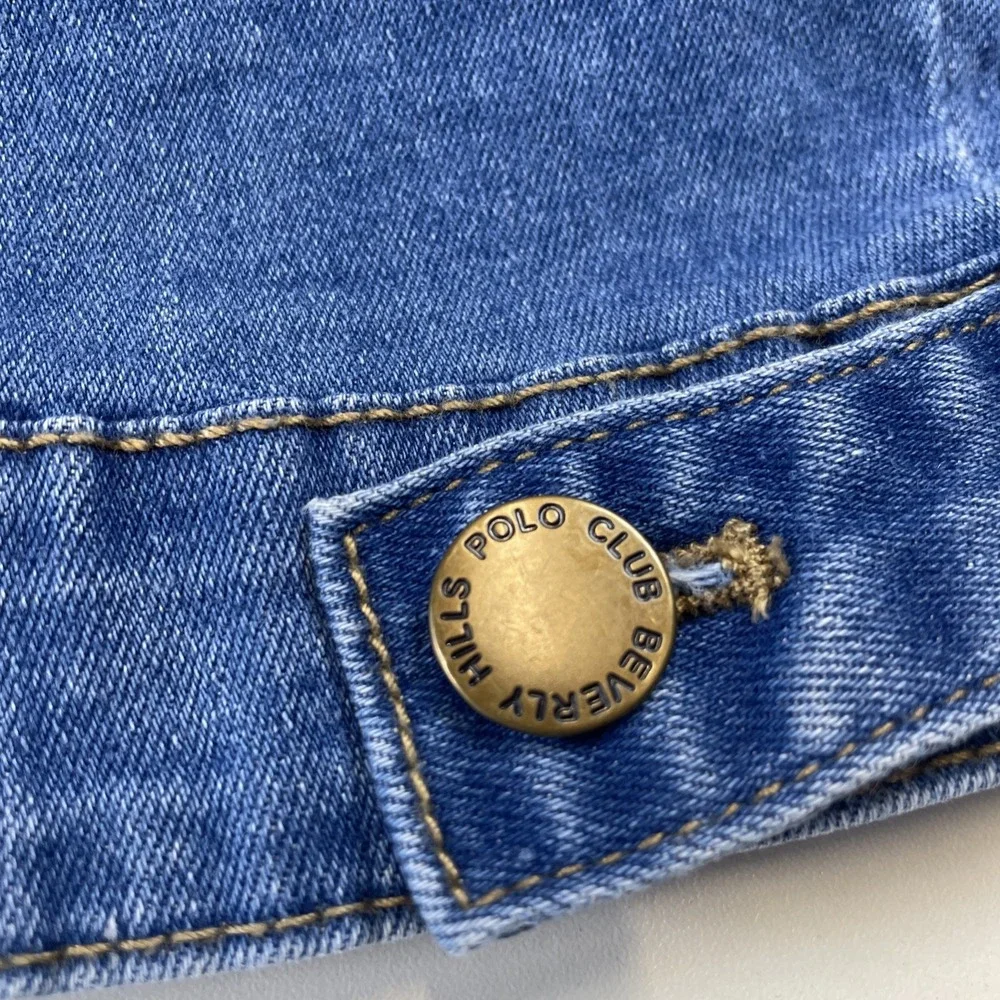 NWT Beverly Hills Polo Club Denim Long Sleeve Pockets‎ Logo Jacket girl's 10